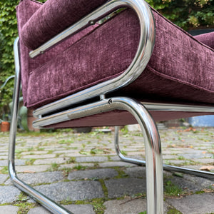 Sessel Halina lila neu gepolstert Chrom von Hellerau
