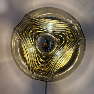 Kleine Wandlampe Futura Rauchglas Messing von Koch & Lowy für Peill & Putzler