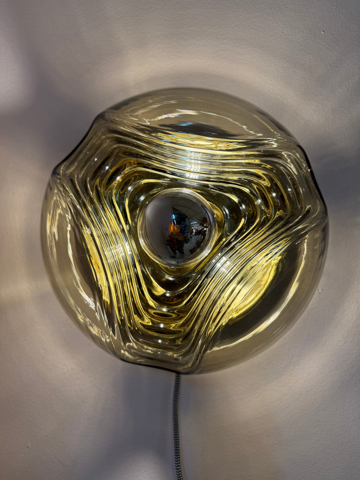 Kleine Wandlampe Futura Rauchglas Messing von Koch & Lowy für Peill & Putzler