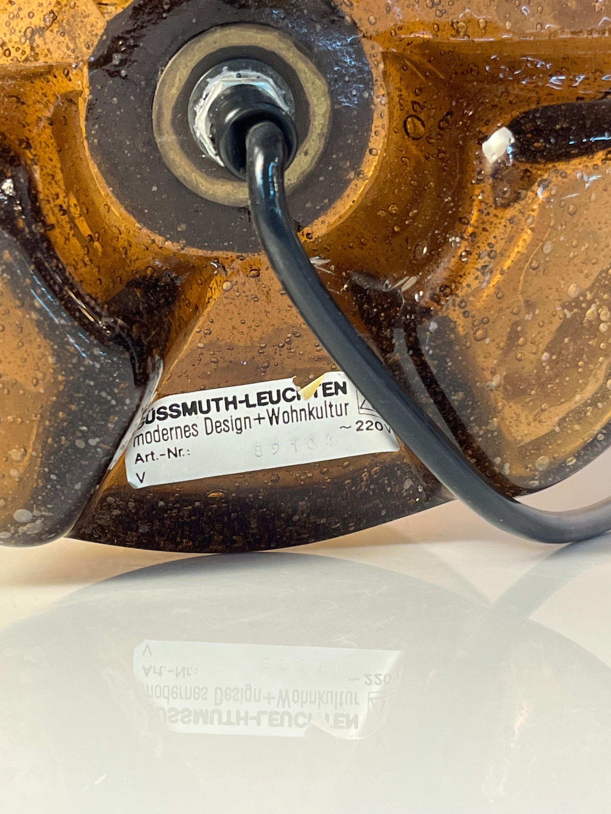 Pilzlampe braun Einschlussglas von Süssmuth Leuchten