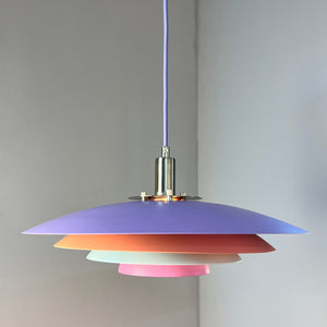 Lamellenlampe neu lackiert flieder peach pink aus Dänemark