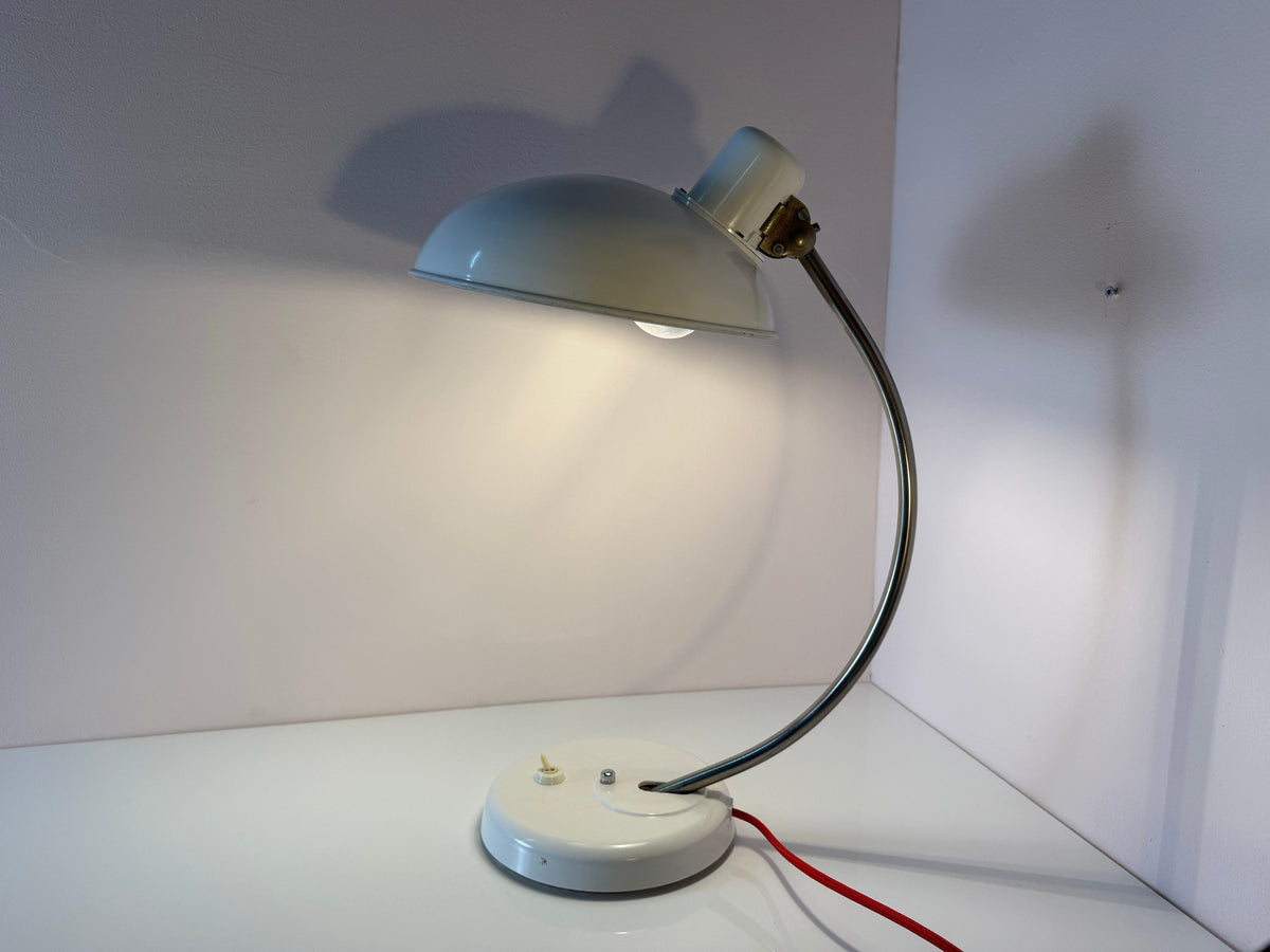 Schreibtischlampe weiß Metall von Helion - VEB Leuchtenbau Arnstadt