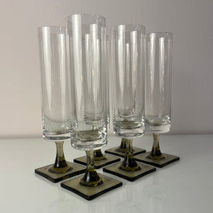 Set: 6x Sektkelch Modell Berlin mit Rauchfuß von Georg Jensen für Rosenthal