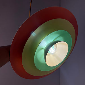 Lamellenlampe neu lackiert peach gelb mint aus Dänemark