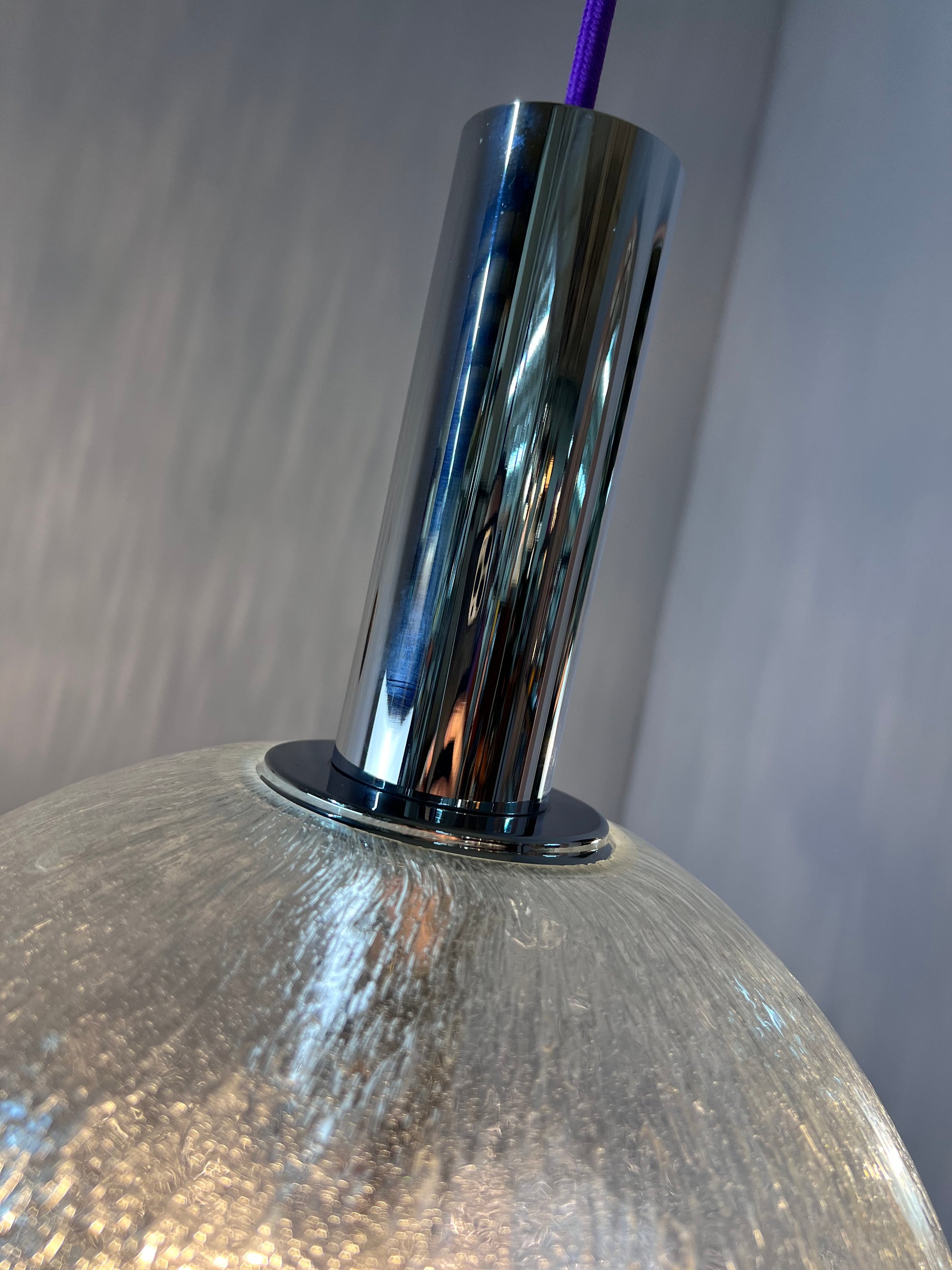 Hängelampe Größe L Einschlussglas Chrom von Doria