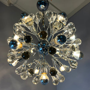 Sputnik Kronleuchter Chrom Glas aus Italien