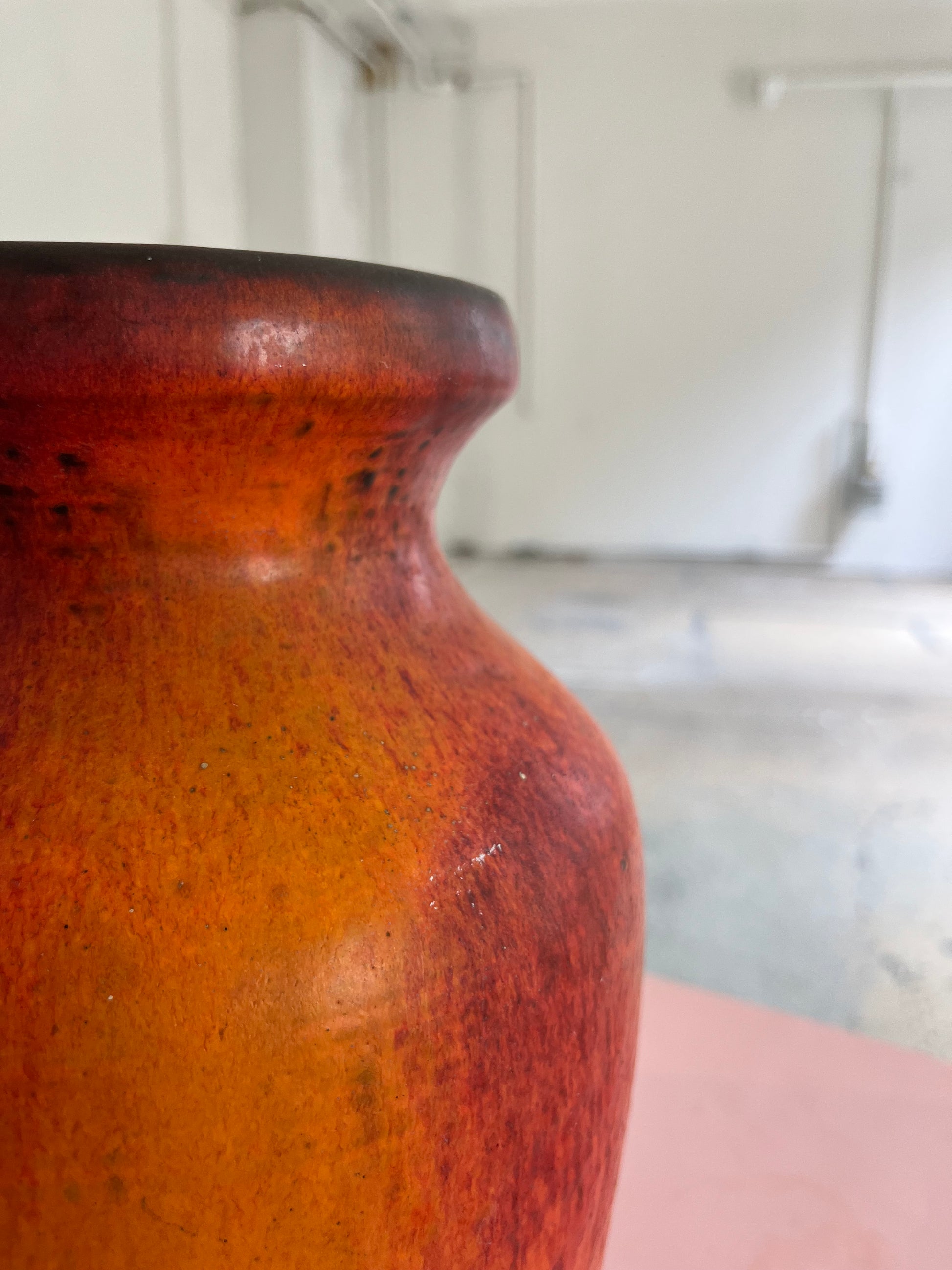 Vase 7312-30 Fat Lava orange rot von Carstens Keramik West Germany