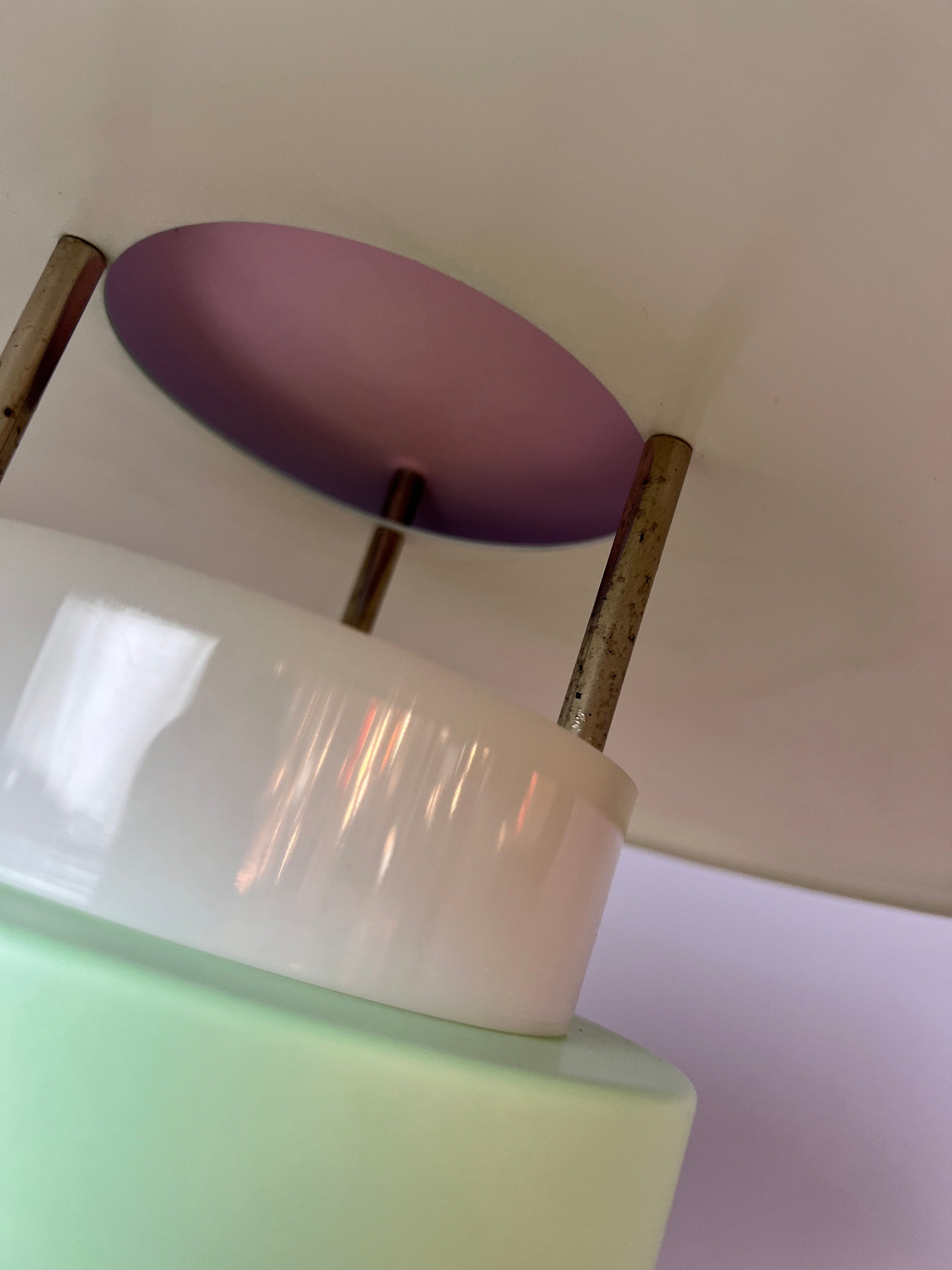 Tischlampe neu lackiert rosa mint