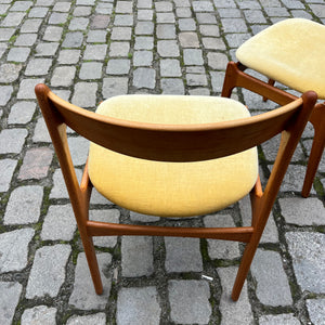 Set: 2x Polsterstuhl gelb Samt Teak von Domus Danica