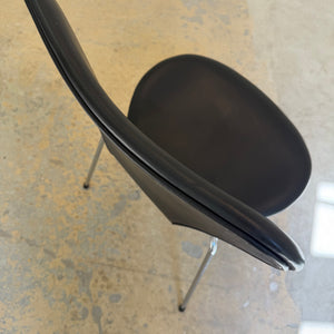 Polsterstuhl Serie 7 schwarz Echtleder von Arne Jacobsen für Fritz Hansen