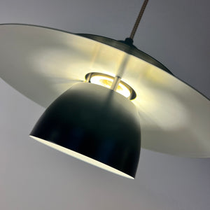 Lamellenlampe teils neu lackiert grün schwarz aus Dänemark