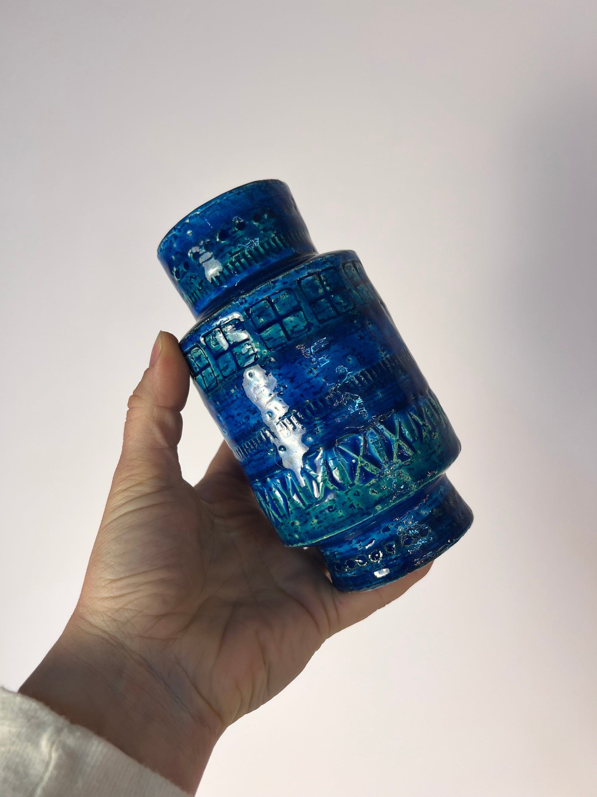 Vase Serie Rimini Blu von Aldo Londi für Bitossi