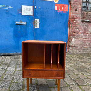 Schalplatten Regal Teak mit Schublade