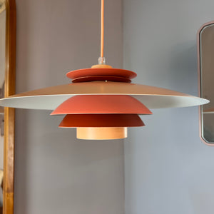 Lamellenlampe neu lackiert orange rot aus Dänemark