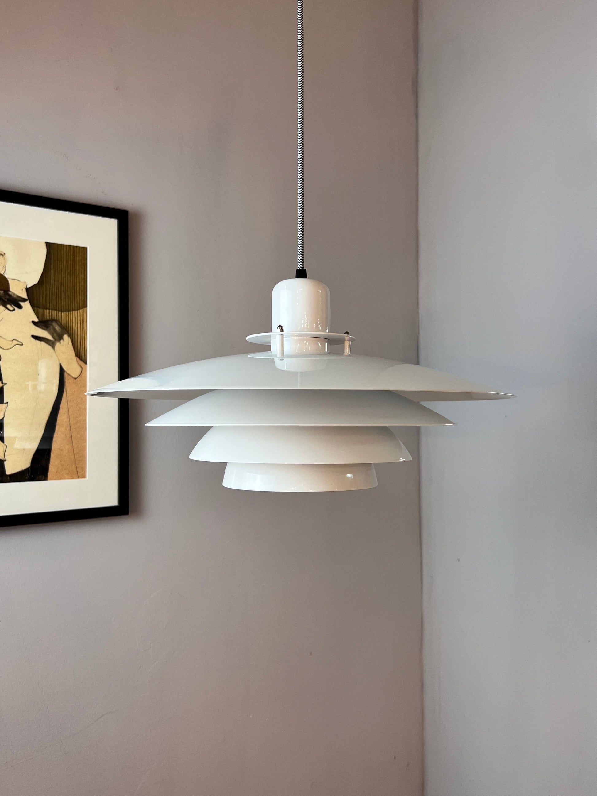 Lamellenlampe weiß Hochglanz