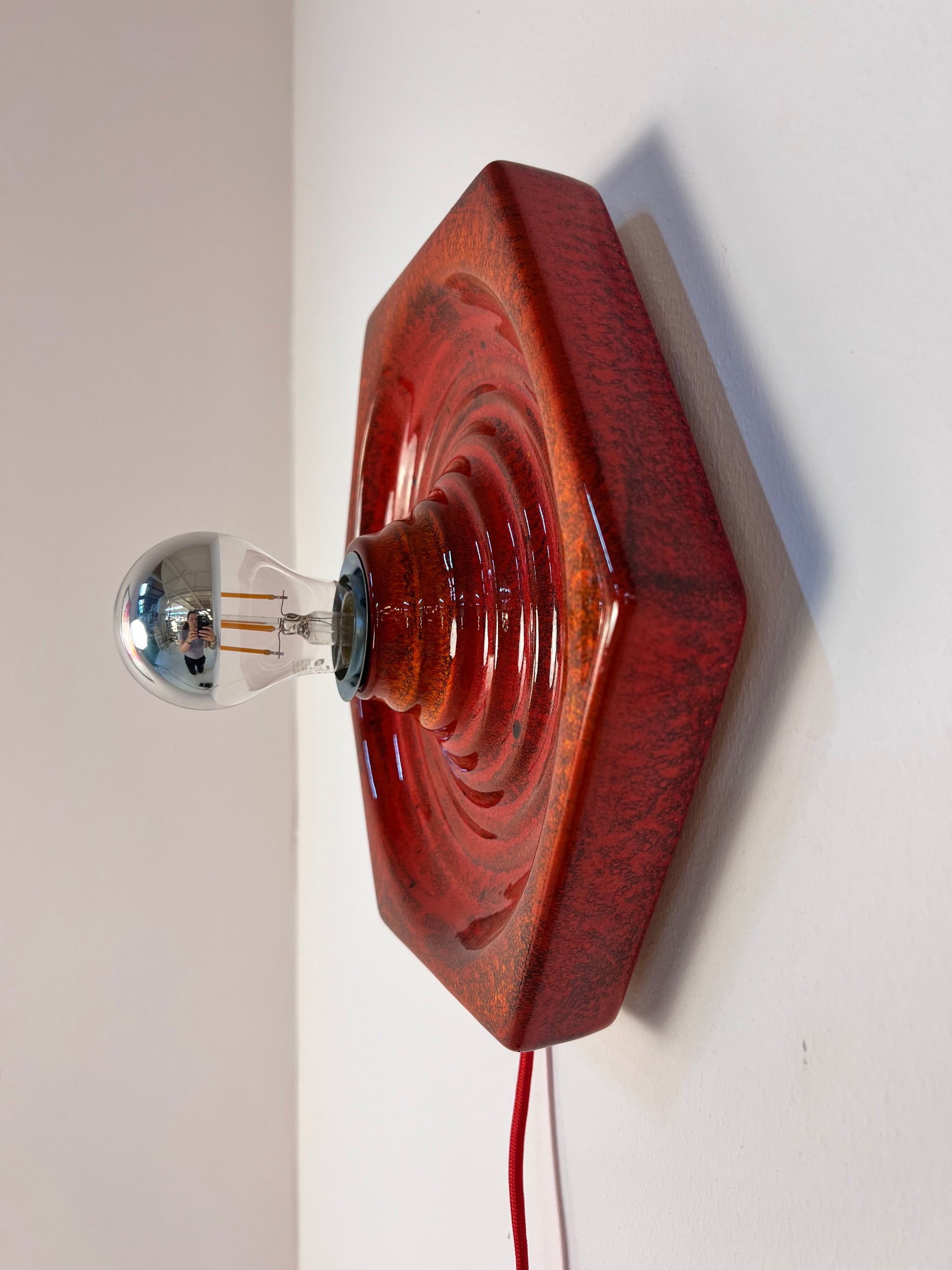 Wandlampe rot Keramik von Hustadt Leuchten