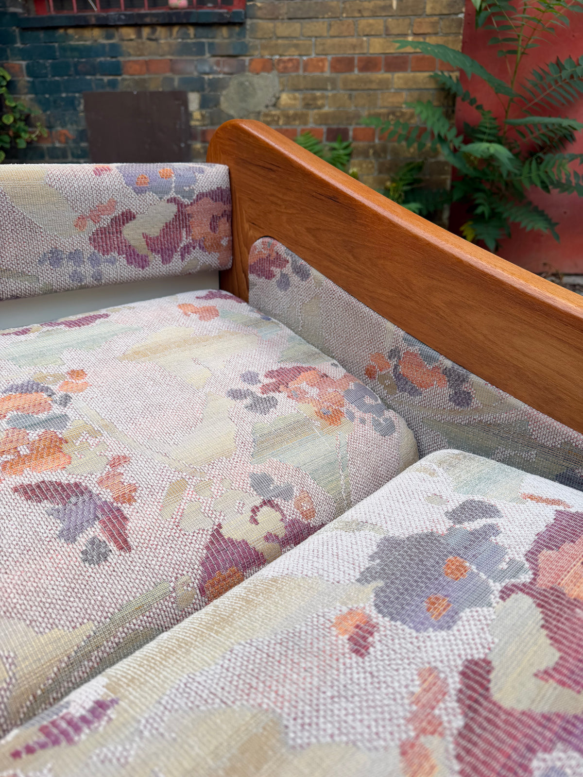 Schlafsessel / Gästebett Teak Textilstoff aus Dänemark