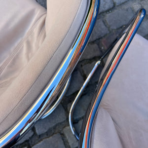 Set: 2x Freischwinger creme Chrom von Gastone Rinaldi - neu gepolstert