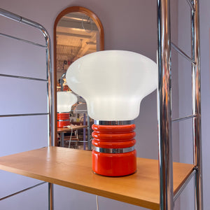 Tischlampe orange weiß von Enrico Tronconi