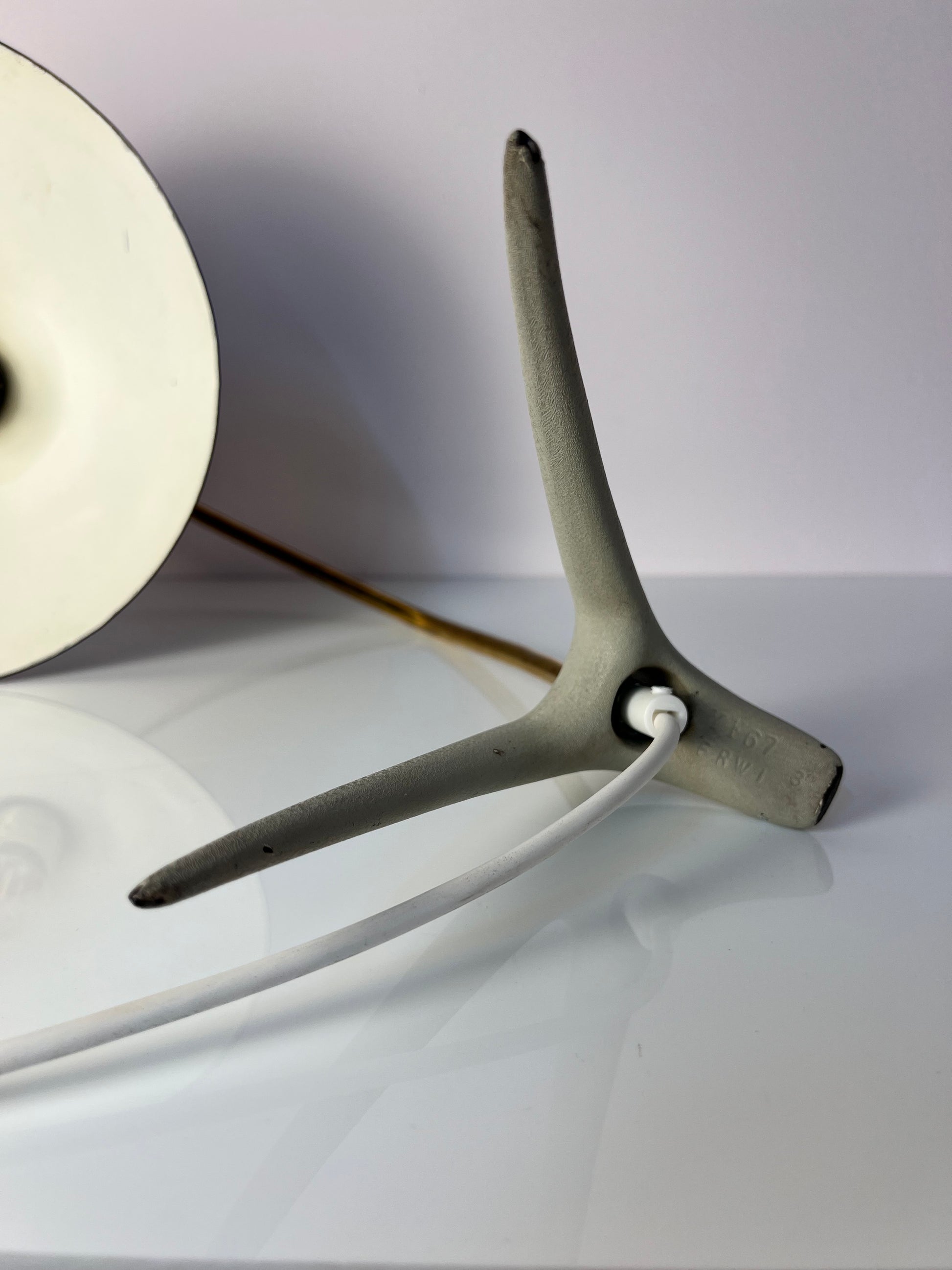 Tischlampe Krähenfuß / Diabolo schwarz weiß von Karl Heinz Kinsky für Cosack