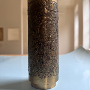 Brutalistische Vase gold Messing 70er