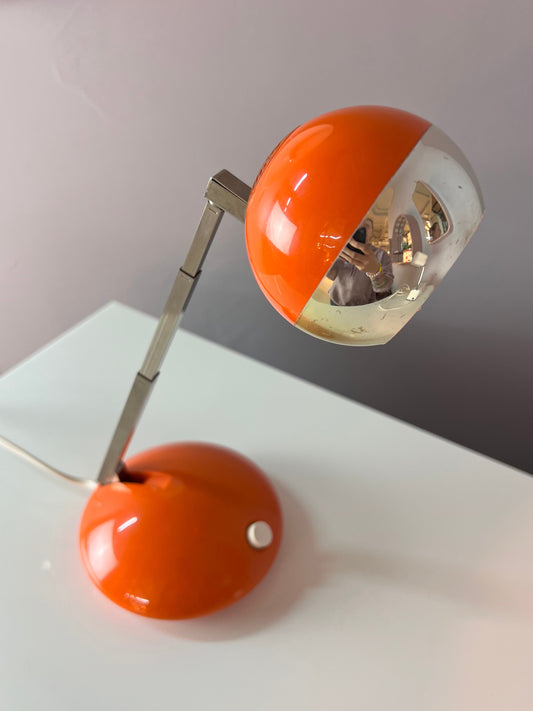 Schreibtischlampe orange mit Teleskoparm von Eichhoff Werke