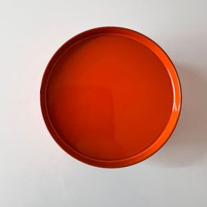 Set: Untersetzer in Dose orange Metall