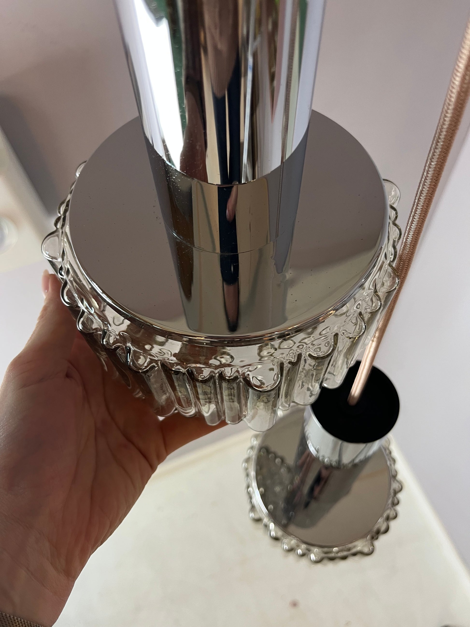 Pendelleuchte Modell P105 Rauchglas Chrom von STAFF