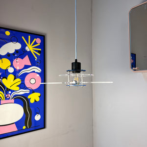 Lamellenlampe „Space“ Plexiglas aus Dänemark