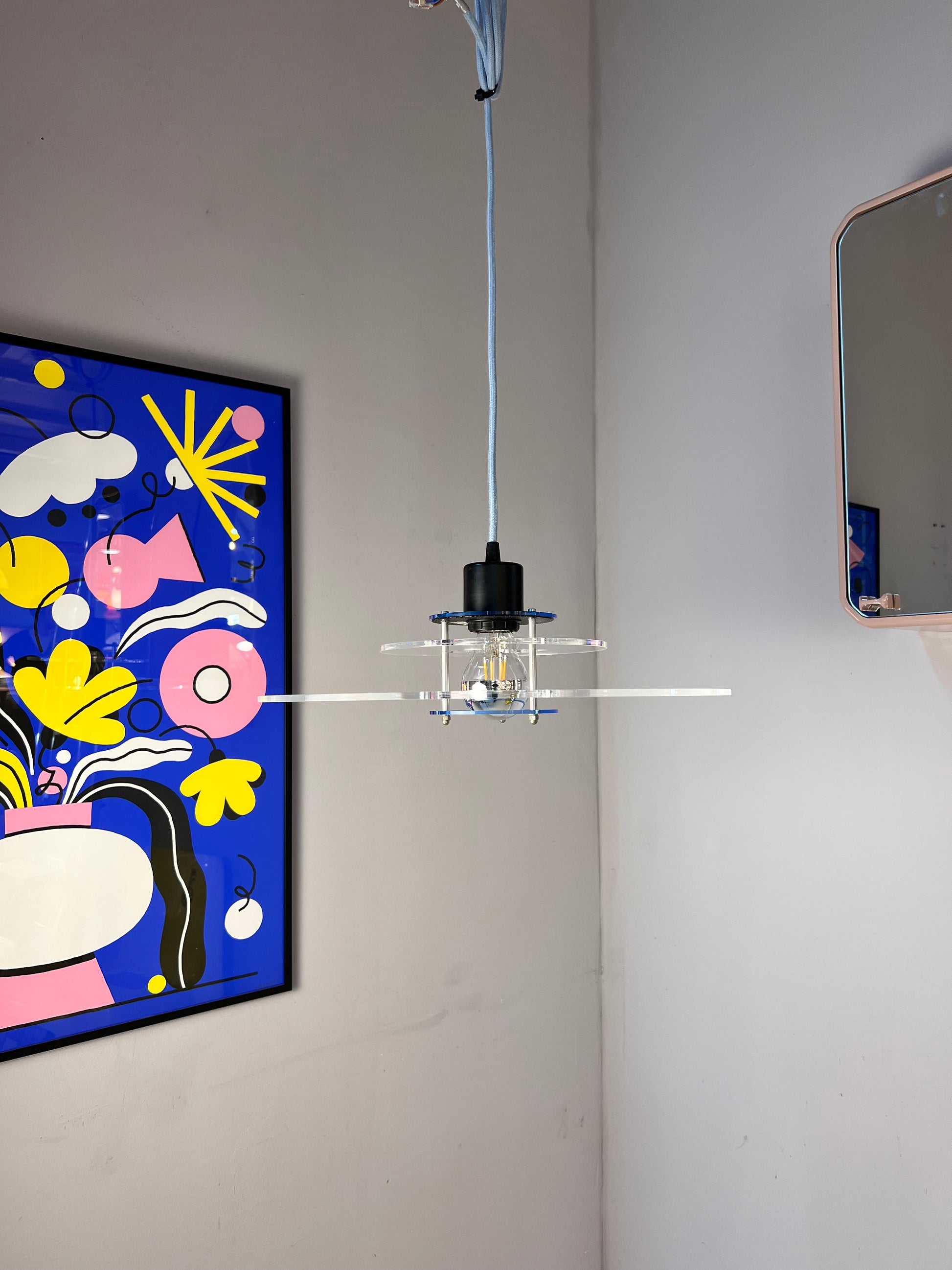 Lamellenlampe „Space“ Plexiglas aus Dänemark