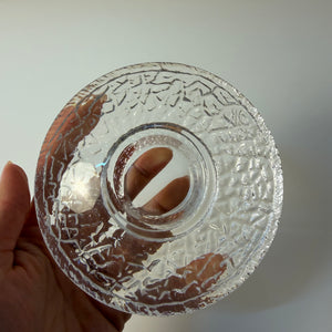 Set: 2x Diskus Kerzenhalter Kristallglas von Lars Hellsten für Orrefors