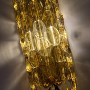 Wandlampe Glas Messing von Carl Fagerlund für Orrefors
