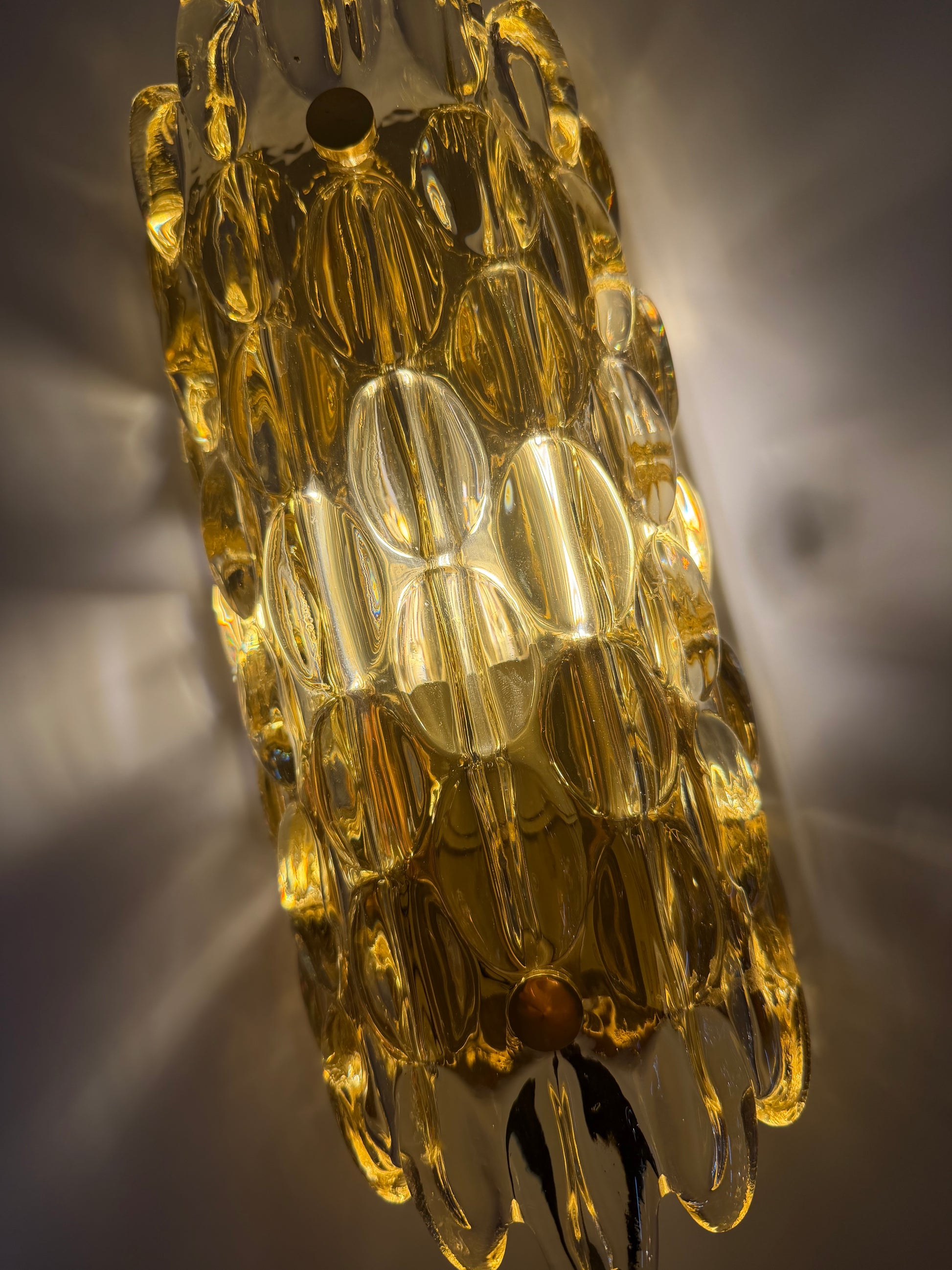 Wandlampe Glas Messing von Carl Fagerlund für Orrefors