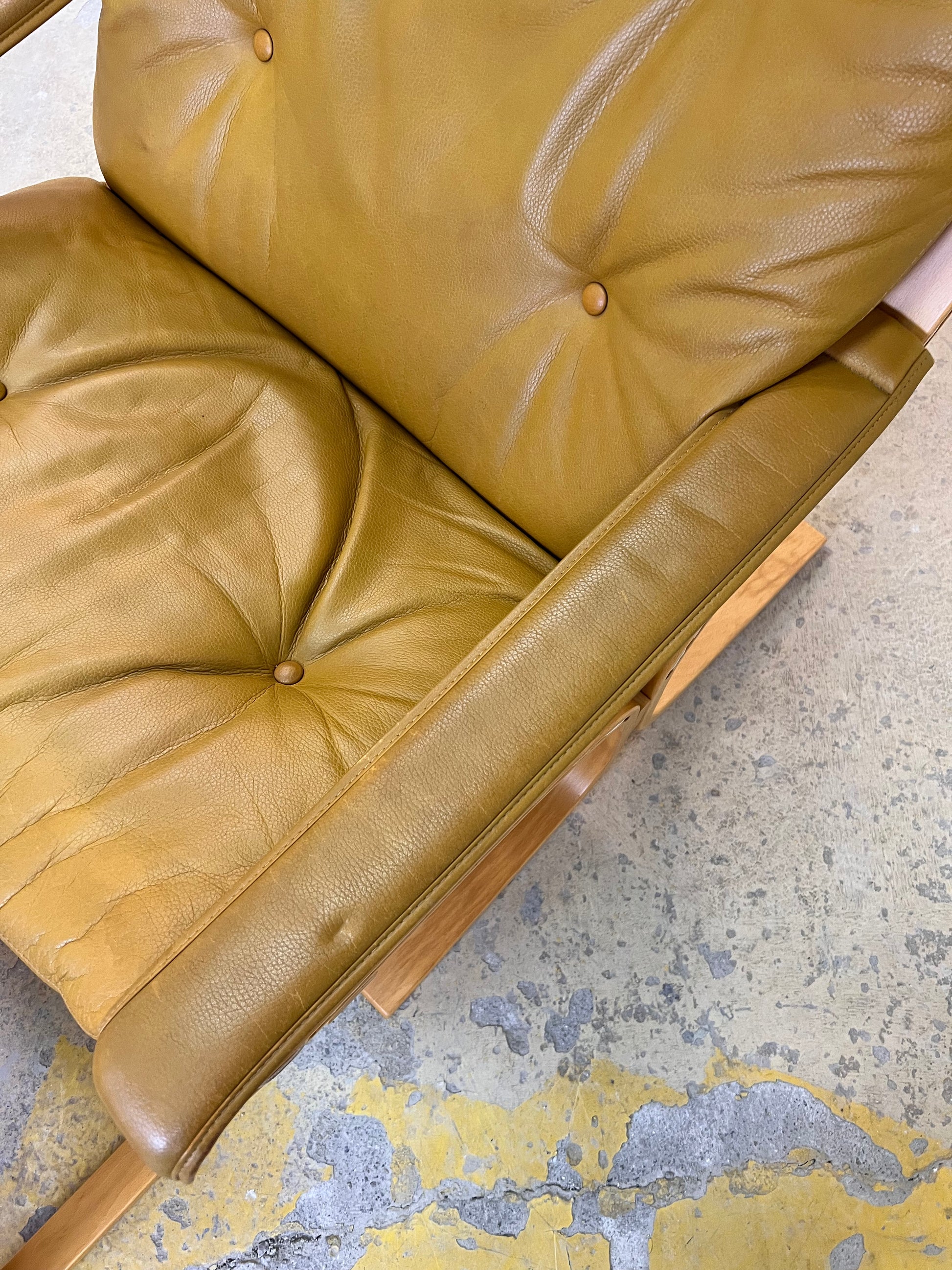 Set: Sessel Siesta mit Hocker Echtleder von Ingmar Relling für Westnofa