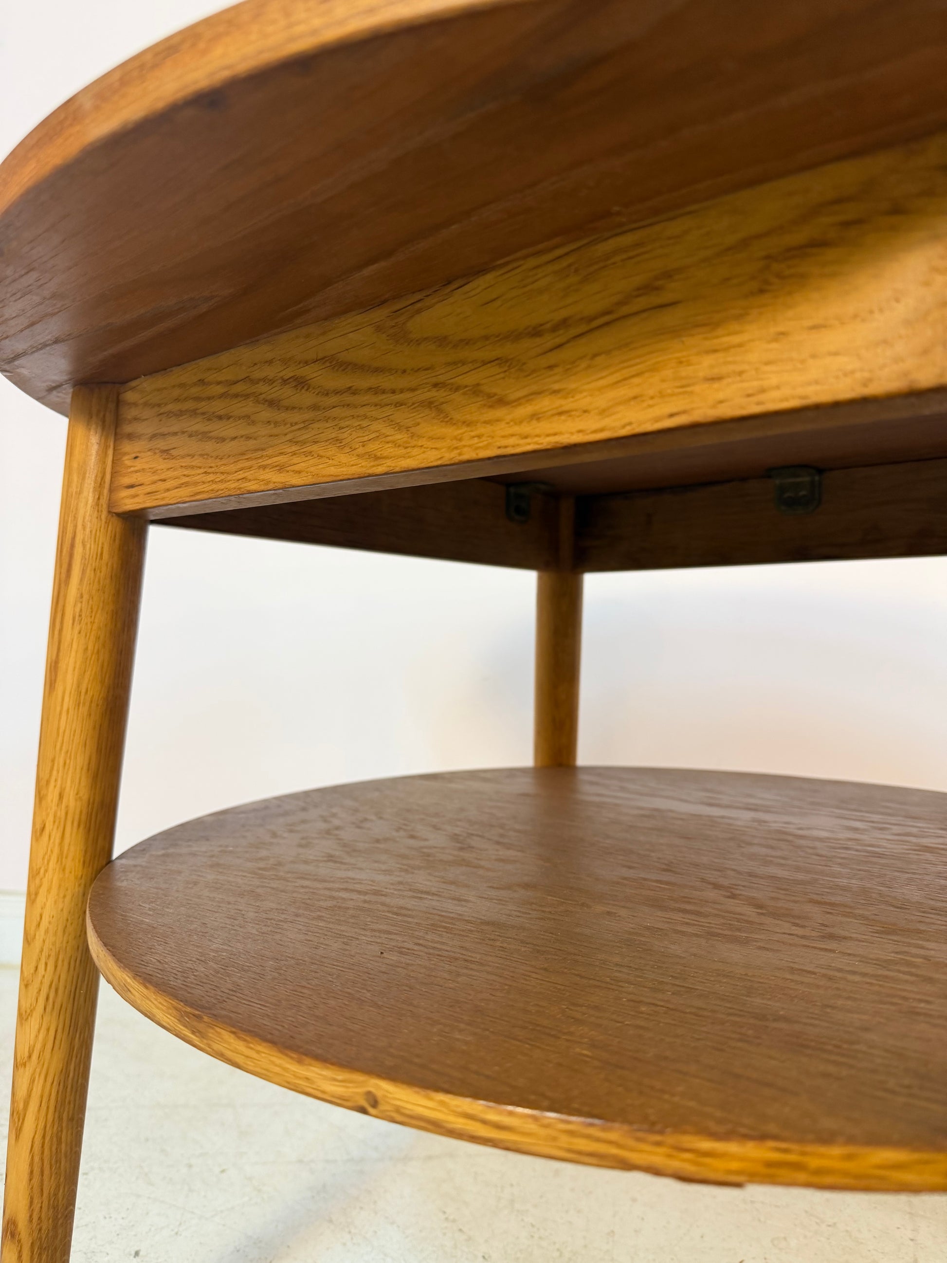 Runder Couchtisch Eiche & Teak aus Dänemark