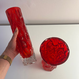 Set: 2 Vasen rot von Kurt Wokan für Ingrid Glas