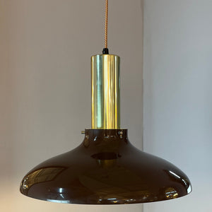 Hängelampe braun Messing aus Dänemark