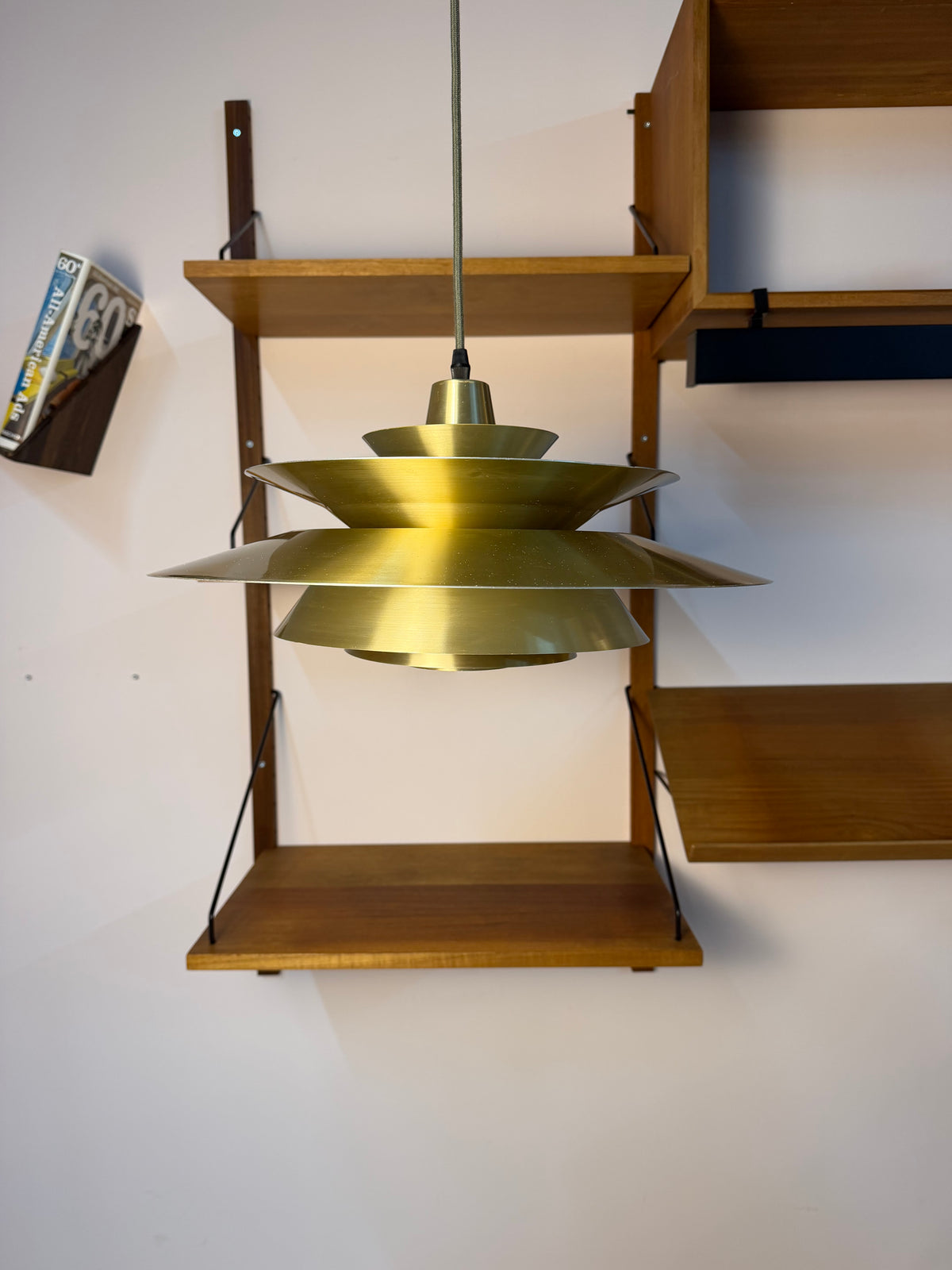 Lamellenlampe gold gelb von Bent Nordsted für Lyskær