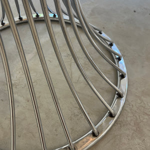 Runder Esstisch Rauchglas Chrom von Gastone Rinaldi für Rima
