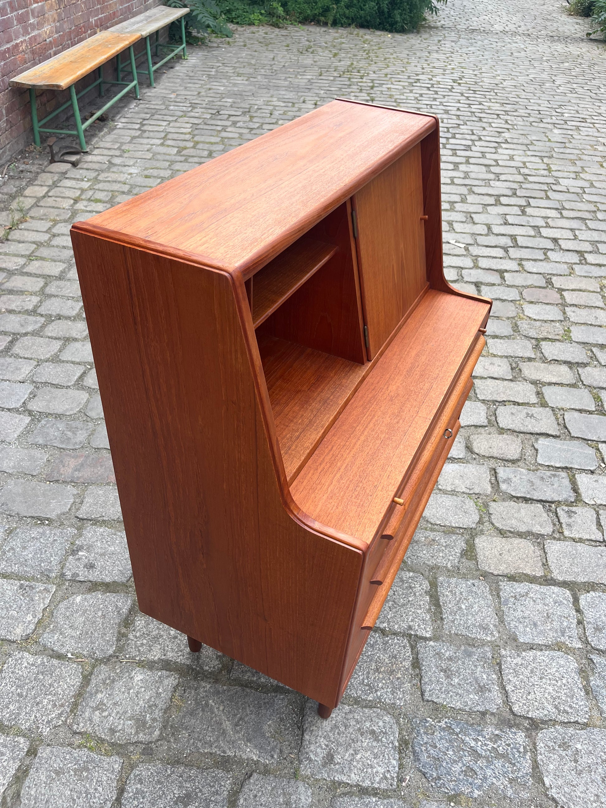 Sekretär Teak mit Spiegel aus Dänemark
