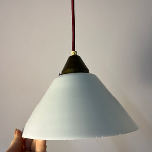 Hängelampe Opalglas Messing