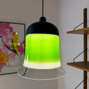 Hängelampe grün weiß Glas von Peill & Putzler