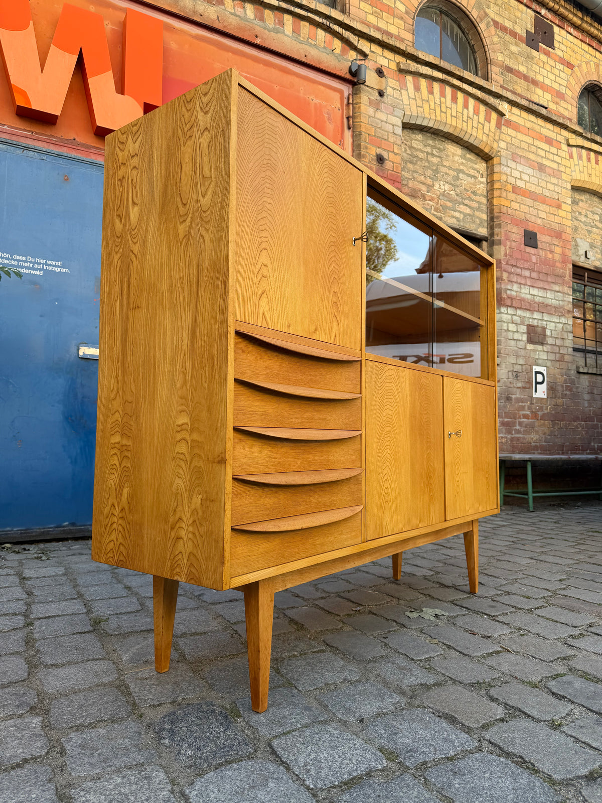 Highboard Typ 602/G Esche von Franz Ehrlich für Hellerau
