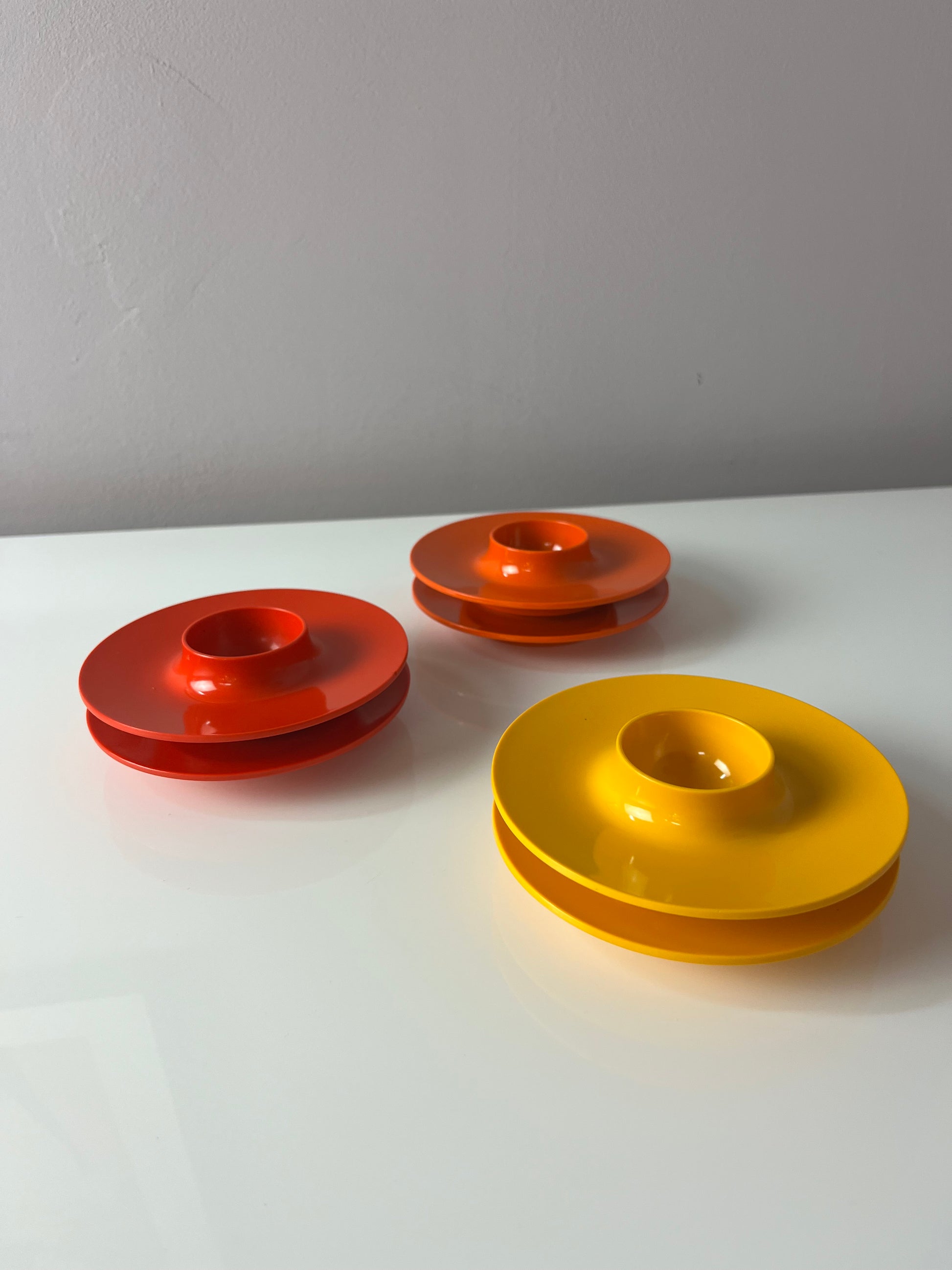 Set: 6x Eierbecher gelb orange rot von Mepal