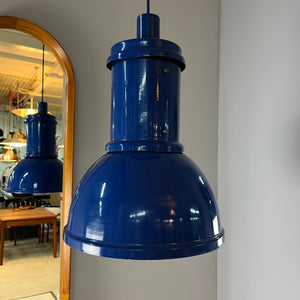 Industrielampe blau Metall