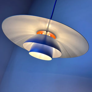 Lamellenlampe PH4 blau von Poul Henningsen für Louis Poulsen