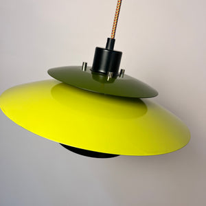Lamellenlampe teils neu lackiert grün schwarz aus Dänemark