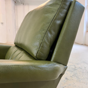Swing Chair grün Echtleder Chrom von Reinhold Adolf & Hans Jürgen Schröpfer für COR