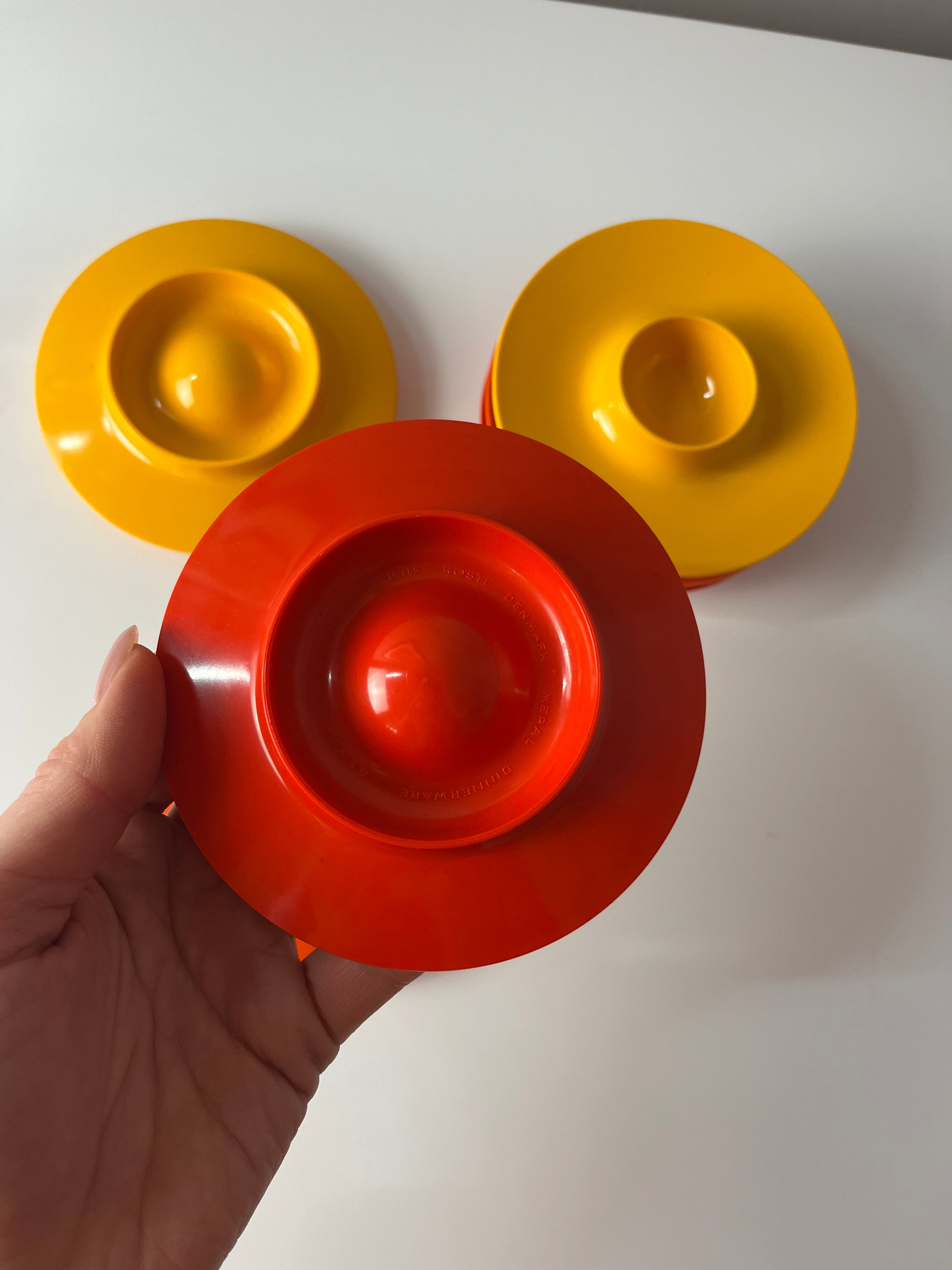 Set: 6x Eierbecher gelb orange rot von Mepal