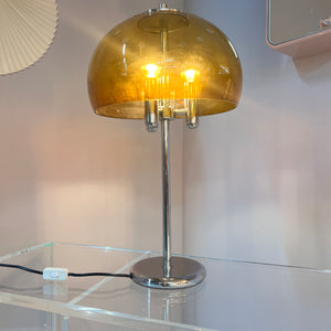 Tischlampe Chrom & Plexiglas 70er